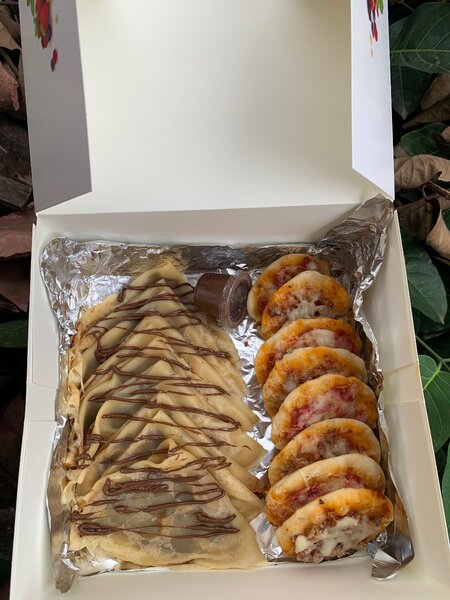 Assortiment gourmand crêpes et snacks