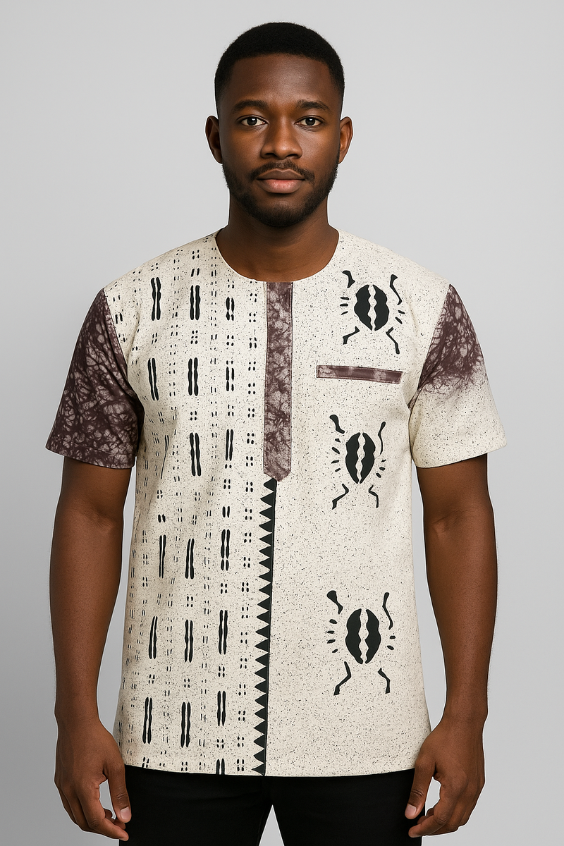 Chemise ethnique imprimé homme