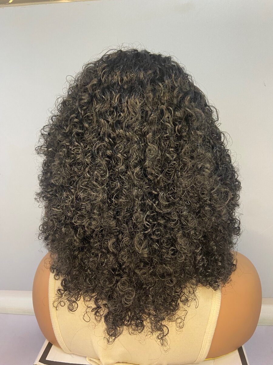 Wet curls human blend wig