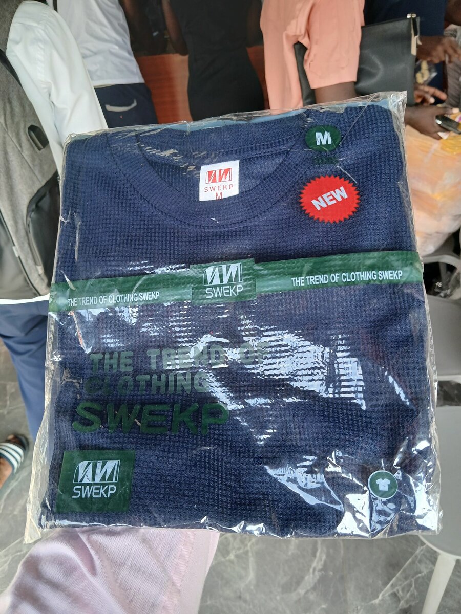 Waffle tshirt Blue-black