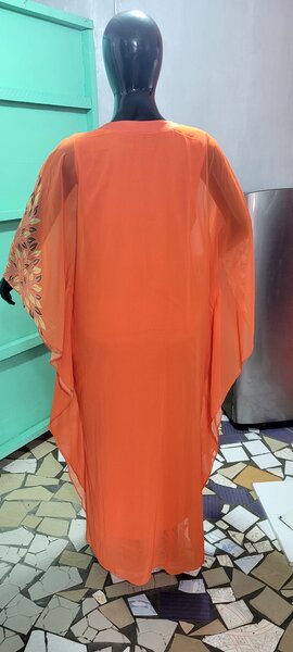 Boubou Dame , orange élégante