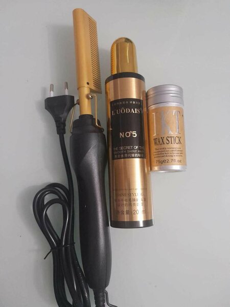 Peigne chauffant ,stick coiffant et produit d entretien