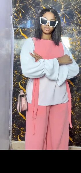 Pantalon large rose femme