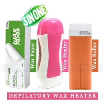 Hair Removal Solution 3 in 1 Depilatory Wax Heater Machine - For Smooth, Lasting Results - Ideal 3 in 1 Wax Machine for Women and Men, Waxing Machine with Hot Wax and Depilatory wax paper, depilatory roll on wax heater