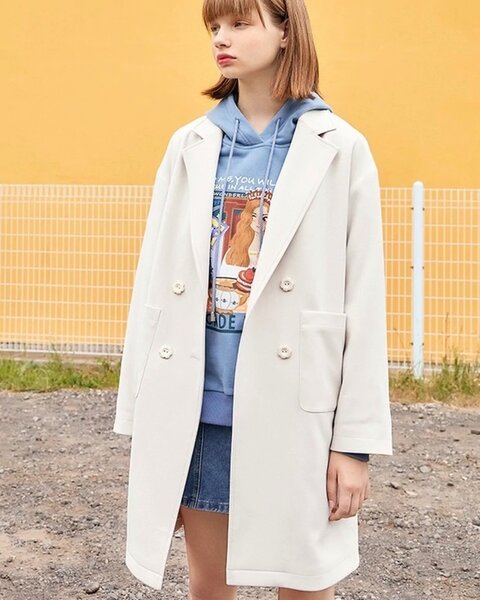 S-M, новое легкое пальто молочного цвета