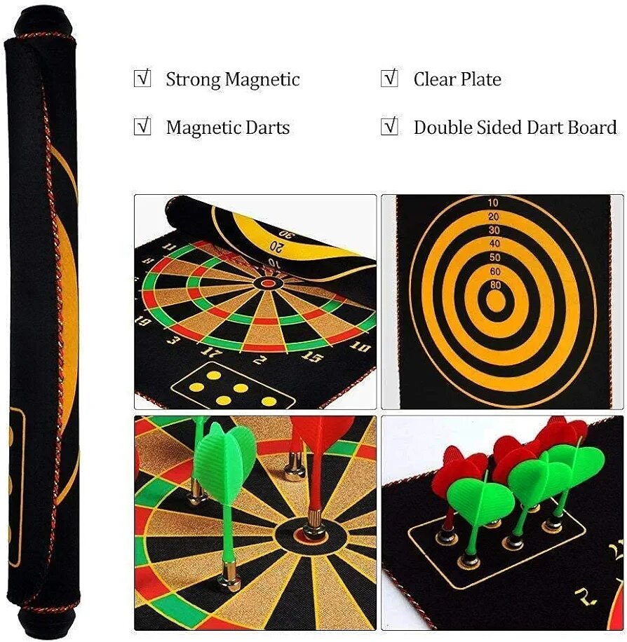 JEU DE FLÉCHETTES MAGNÉTIQUE 12" POUR ENFANTS ET ADULTES