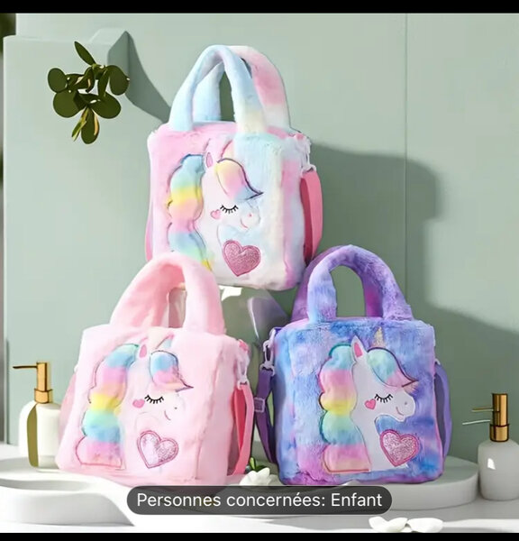Sac à bandoulière licorne peluche