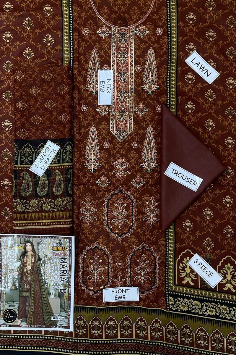 Printed lawn suit