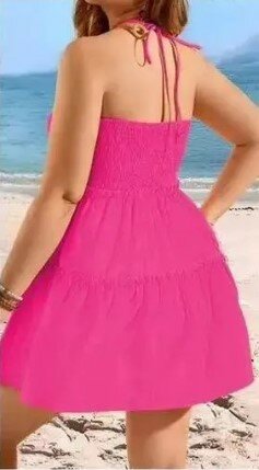 Beautiful and stylish women's dress with open shoulders