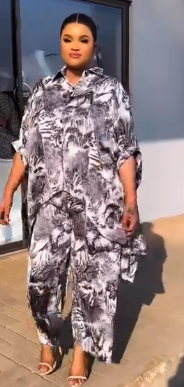 Women's set, tunic and trousers with print