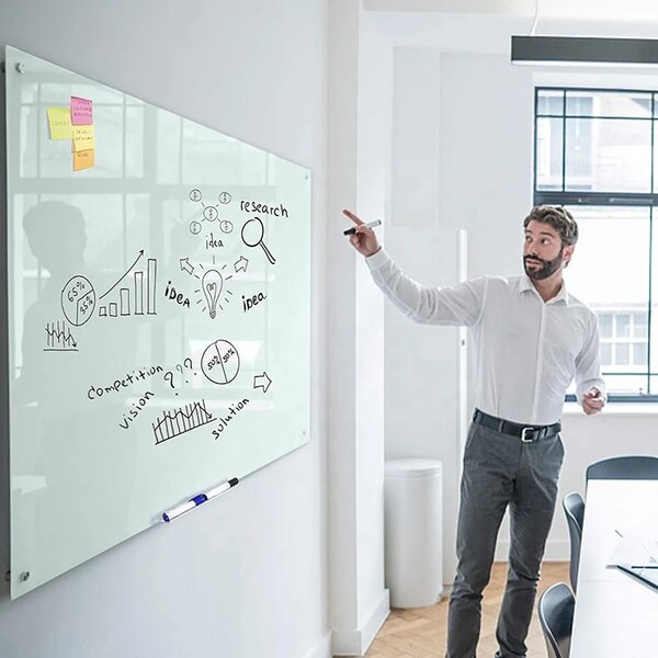 Tableau blanc effaçable avec marqueur 2m40/120