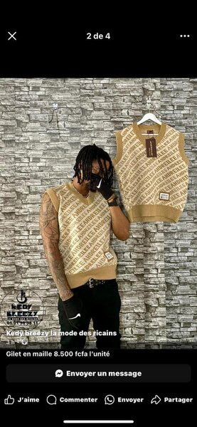 Gilet en maille tendance homme