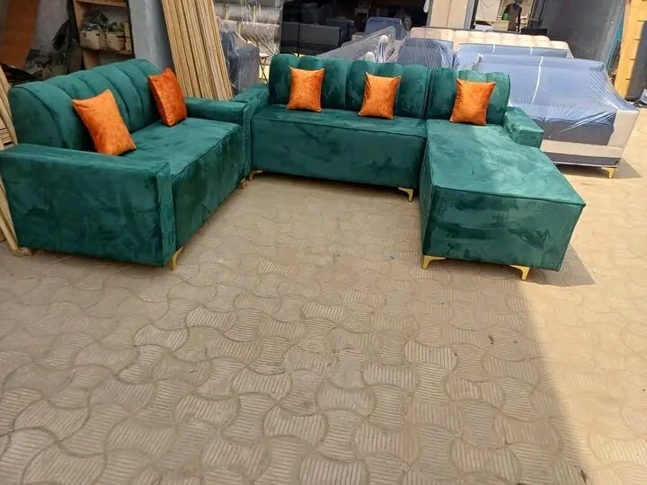 Canapé d'angle moderne en tissu