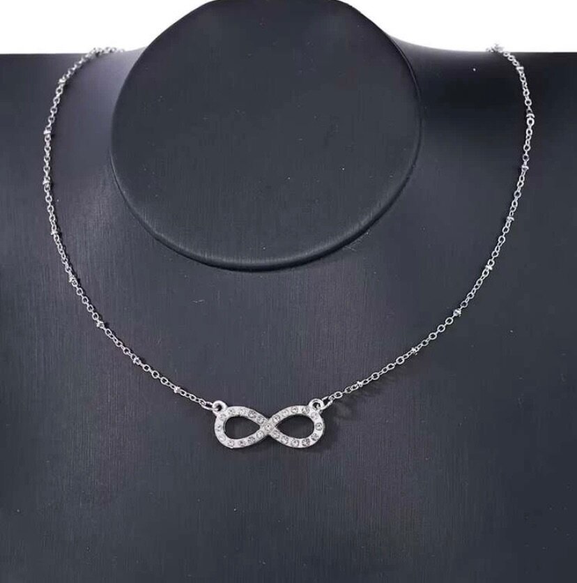 Rhinestone infinity necklace