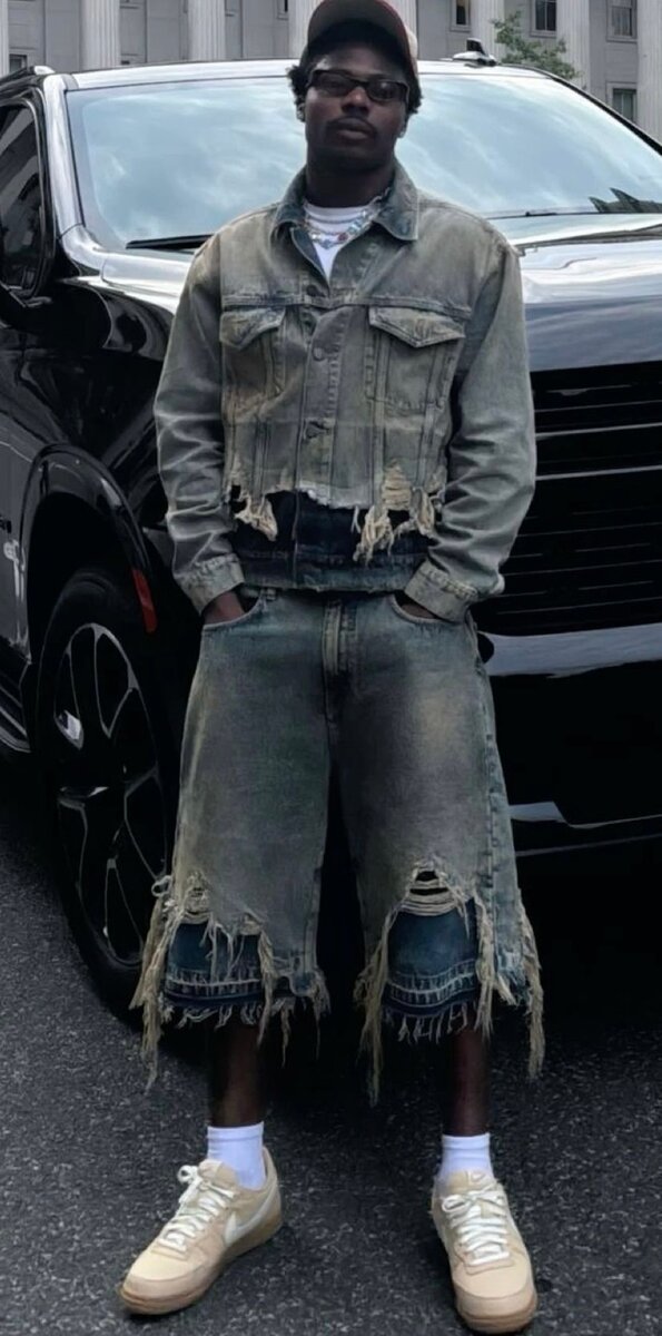 Jean décontracté à franges