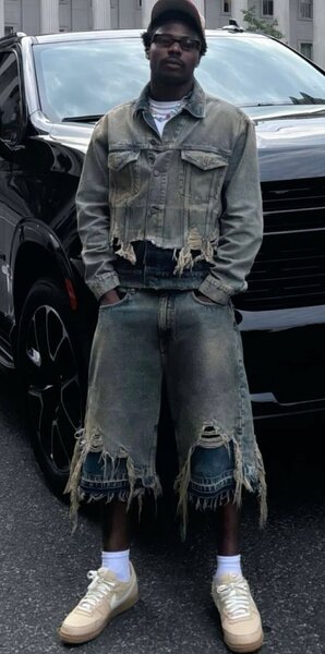 Jean décontracté à franges