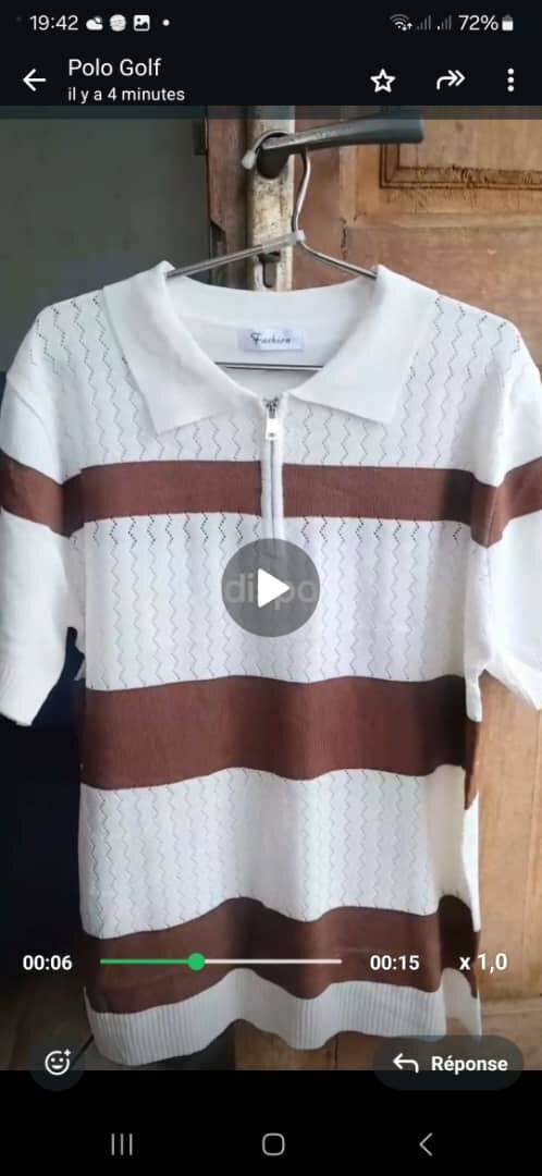 Polo en maille à rayures