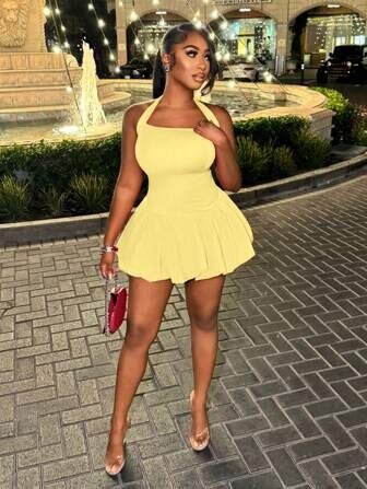 Chic Halter Mini Dress