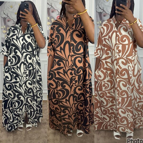 Robe longue fluide imprimée