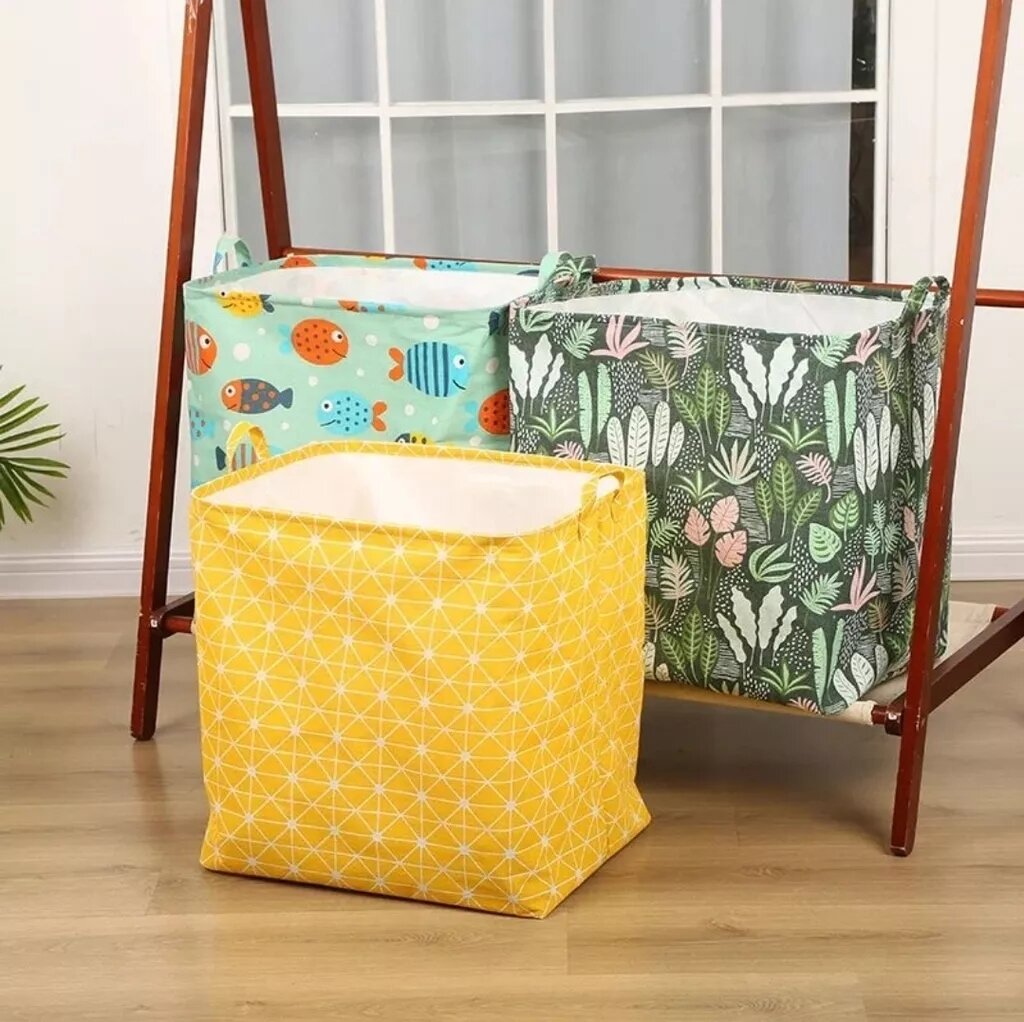 Корзины для игрушек с завязками