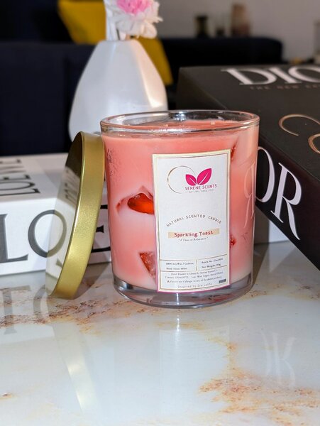 HANDMADE SCENTED CANDLE (SPARKLING TOAST)  (300g)
