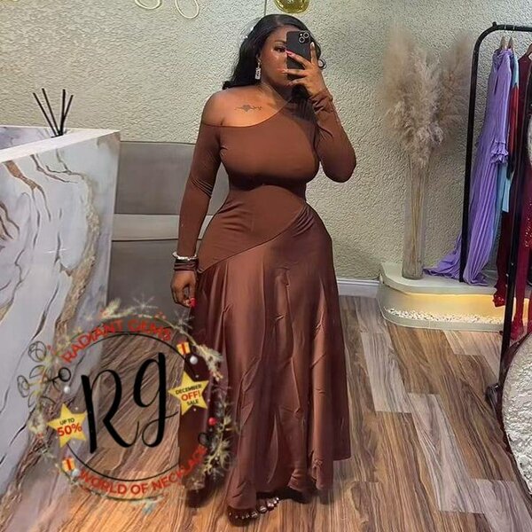 Robe asymétrique longue chic