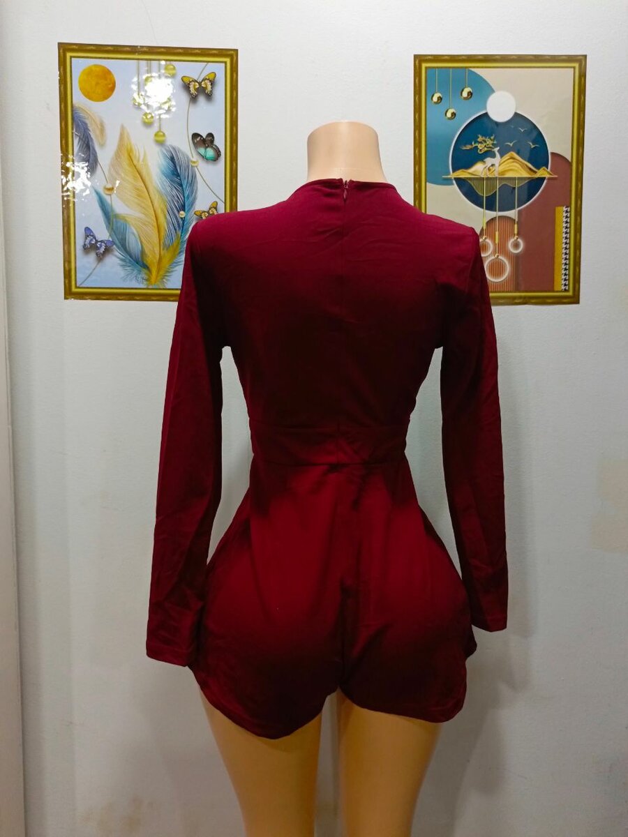 Combinaison courte rouge femme