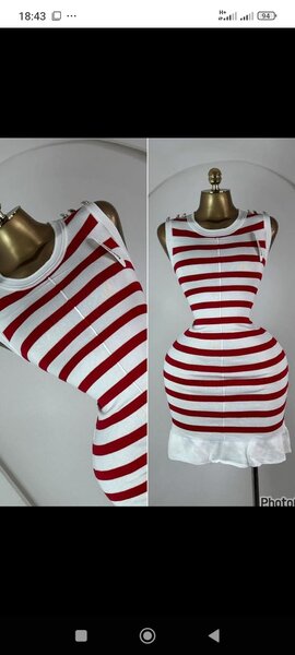 Robe rayée élégante femme