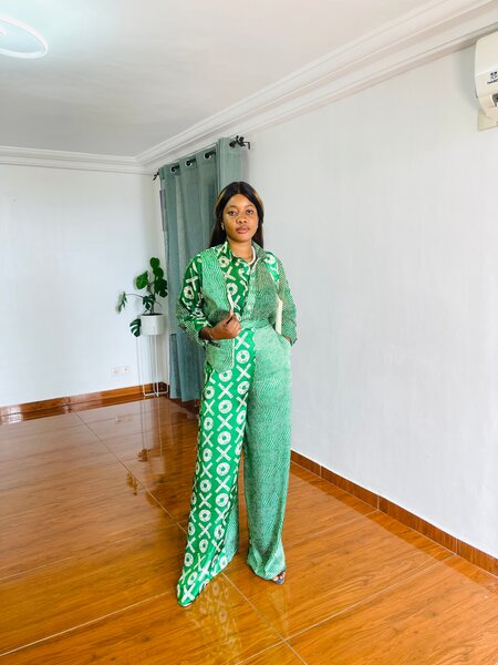 Combinaison élégante verte