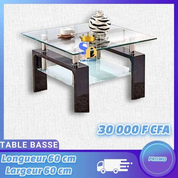 Table vitrée Centrale Basse transparent