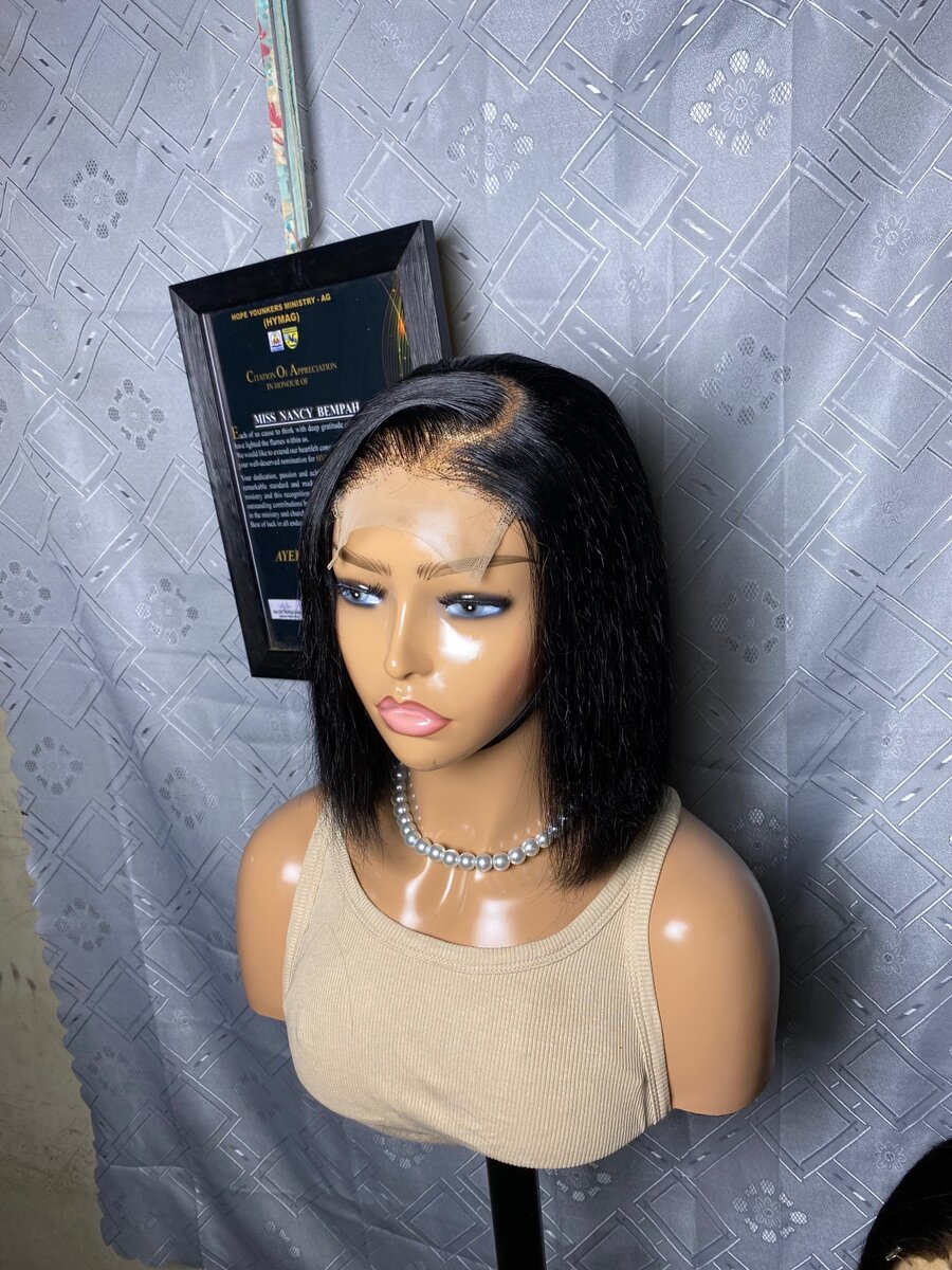 Closure human hair wig