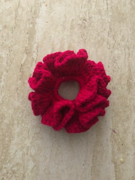 Chouchou en laine rose vif