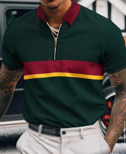 Polo homme élégant zippé