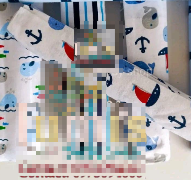 Baby diapers for newborns, flannel cotton, multicolor, set of 4 pieces