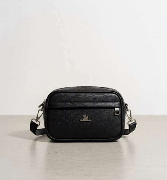 Sacoche en cuir noir élégante