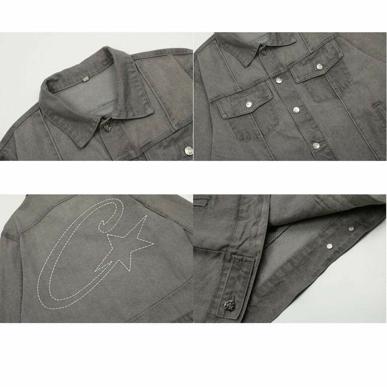 Veste en jean grise étoilée