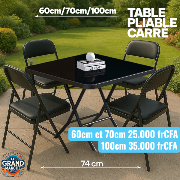 Table Pliable Vitre 60cm/100cm
