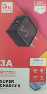 5G EPOCH Super Charger 3amp with 2 USB Ports Adopter