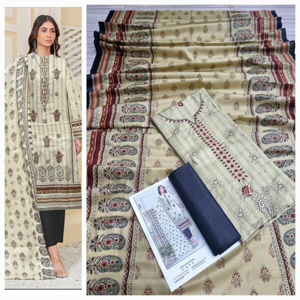 Printed lawn suit