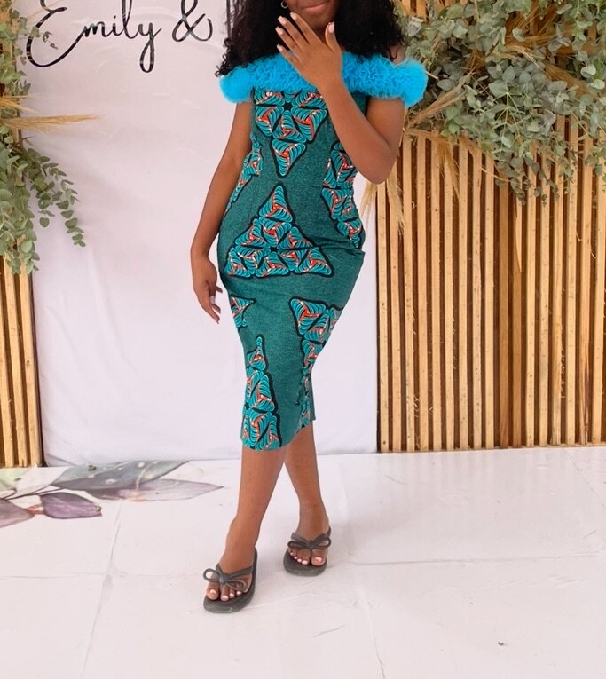 Off shoulder chitenge dress