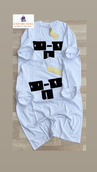 T-shirt Blanc Imprimé Moderne