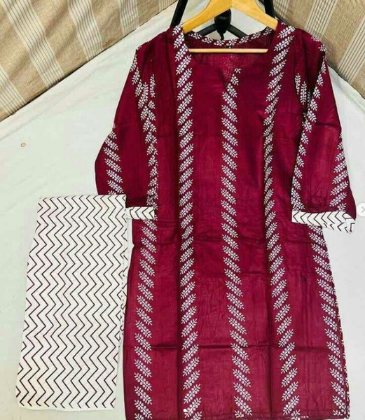 2 Pcs Women's Stitched Linen Printed Suit