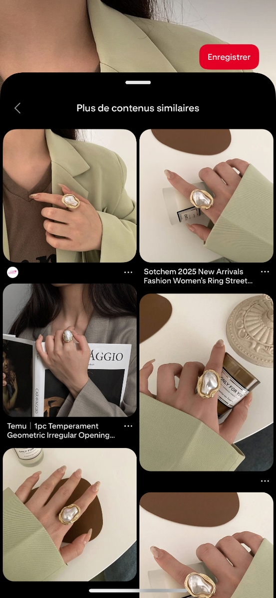 Bague Élégante en Perle