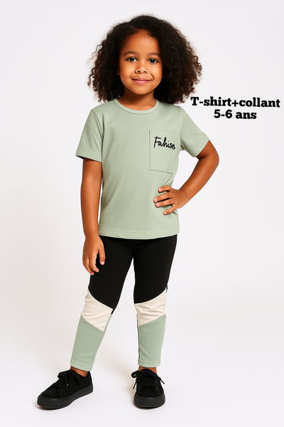 Ensemble T-shirt et Collant Enfant 5-6 Ans