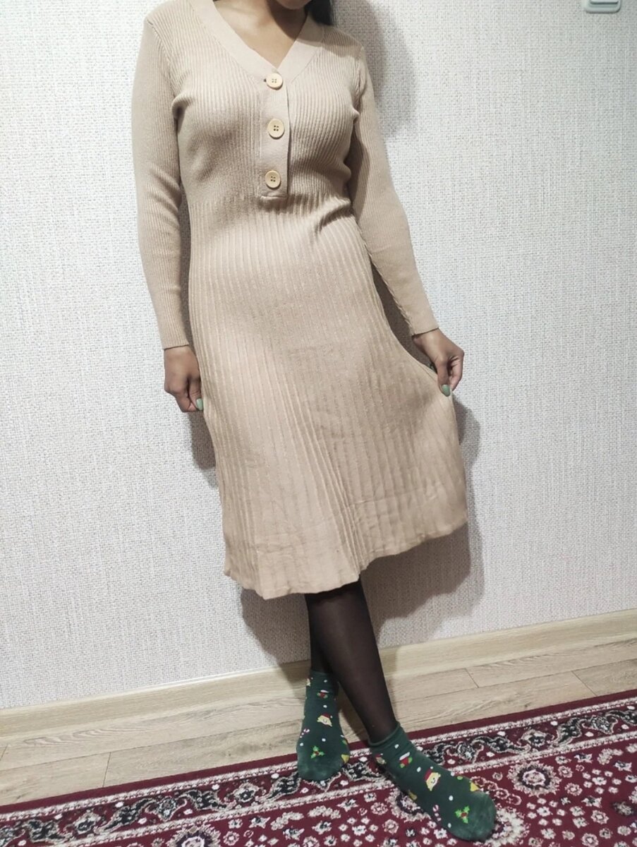 Трикотажное платье мягкое. Размер S-M