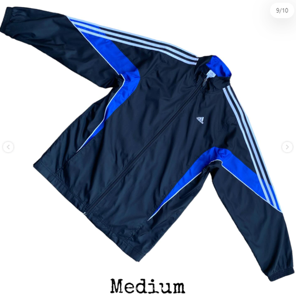 White stripe Adidas windbreaker