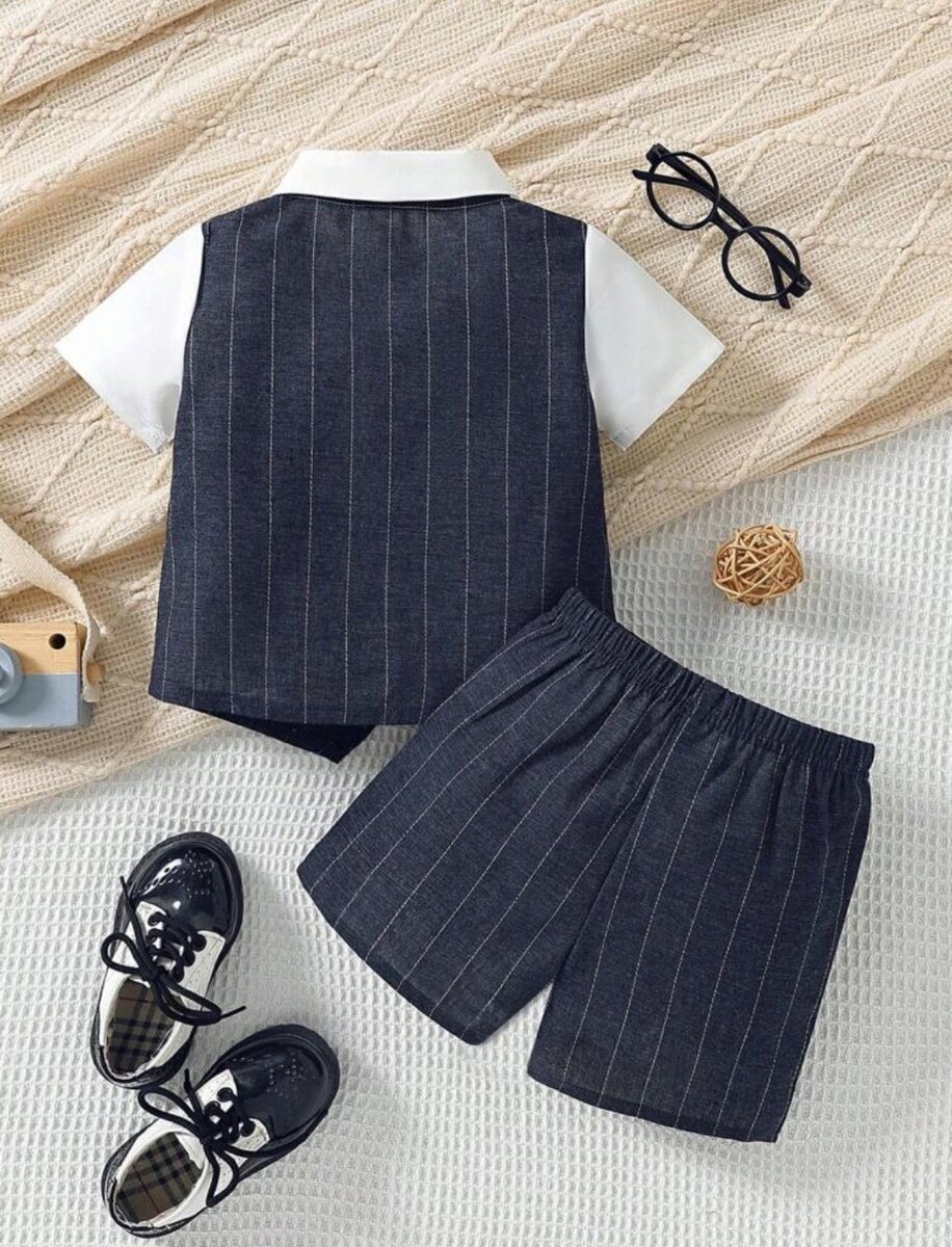 Baby Boy's Gentleman Style Bow Tie Strip wear. 6-9M