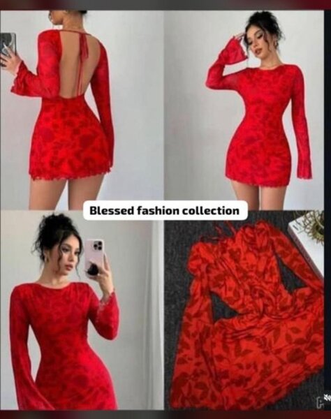 Robe Rouge Évasée Élégante