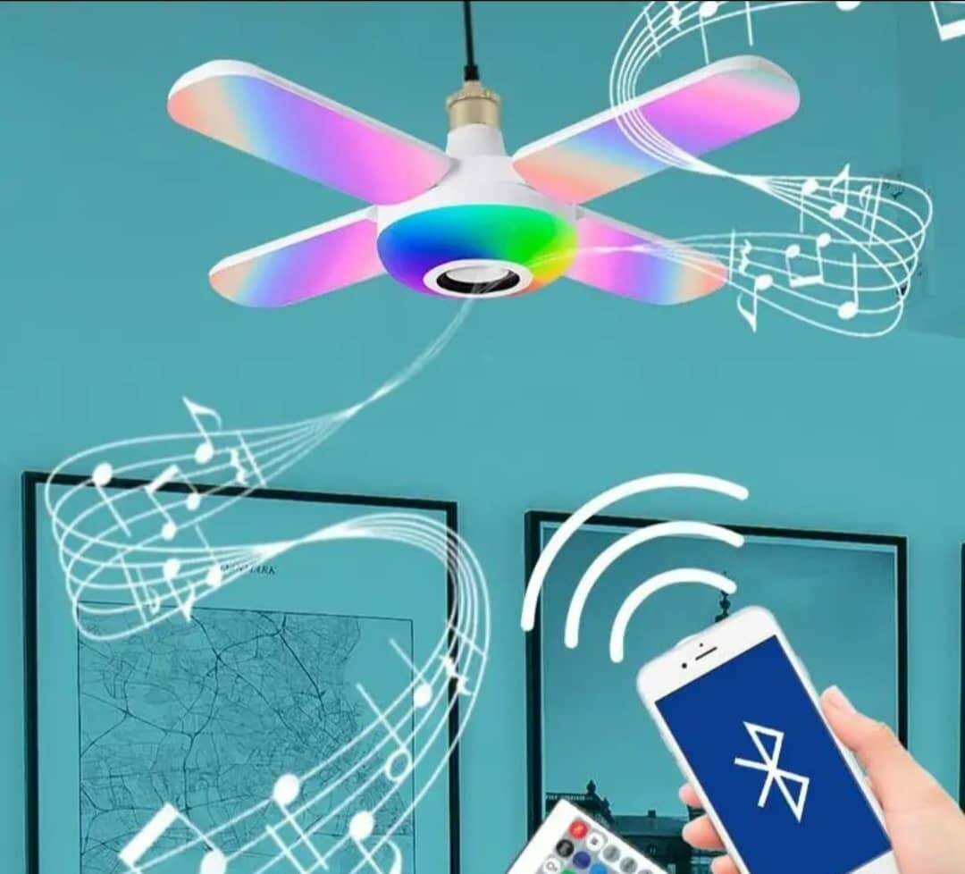 Lampe de plafond intelligente 50W E27 Lampe de musique Bluet