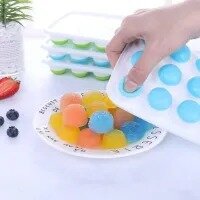2 Silicone Pop Up Ice Cube Tray Easy POP Out Silicone Base Round/Heart Shaped Cubes Maker Drink Freezer Jelly Mold, Ice Cube Maker_ice maker